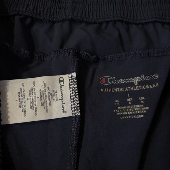 Champion 7" Inseam MVP Athletic Shorts Men's Large Navy Blue Logo Standard Fit - Picture 4 of 4